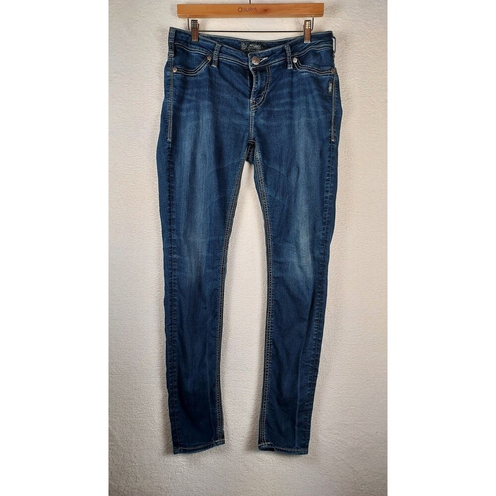Silver Jeans Suki High Super Skinny Women's Blue Jean Dark Wash Size W30/L31